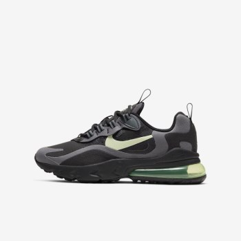 Nike Air Max 270 React - Nagyobb Gyerek Utcai Cipő - Fekete/Fekete/Sötét Szürke